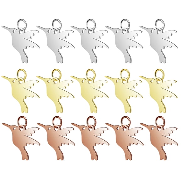 MasteelfCA 15 Pcs Breloques Colibri Pendentif en Acier Accessoires de Fabrication de Bijoux DIY