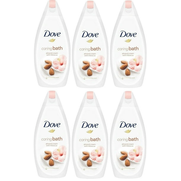 Dove Caring Bath Almond Cream with Hibiscus Body Wash, 16.9 Ounce / 500