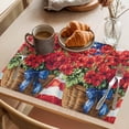 thumbnail image 3 of Independence Day Placemats Set of 2, Vintage USA Flag Red Flower Non-Slip Place Mats Washable Table Mats for Kitchen Dining Table Decorations Indoor/Outdoor, 3 of 9