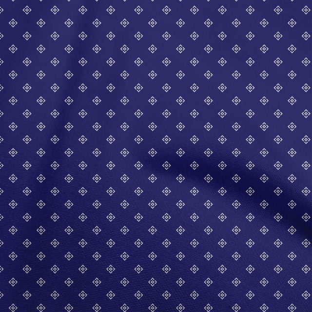 oneOone Cotton Jersey Blue Fabric Geometric Craft Projects Decor Fabric Printed By The Yard 58 Inch Wide