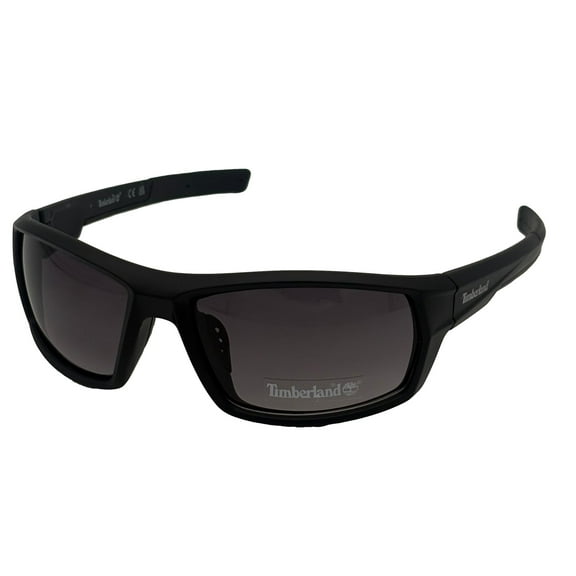 Timberland Mens Rectangle Matte Black Plastic Sunglass, Flash Lens TB7221 2C