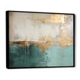 thumbnail image 2 of Designart "The Minimalistic Horizon In Gold And Teal" Abstract Painting Floater Framed Canvas Prints, 2 of 5