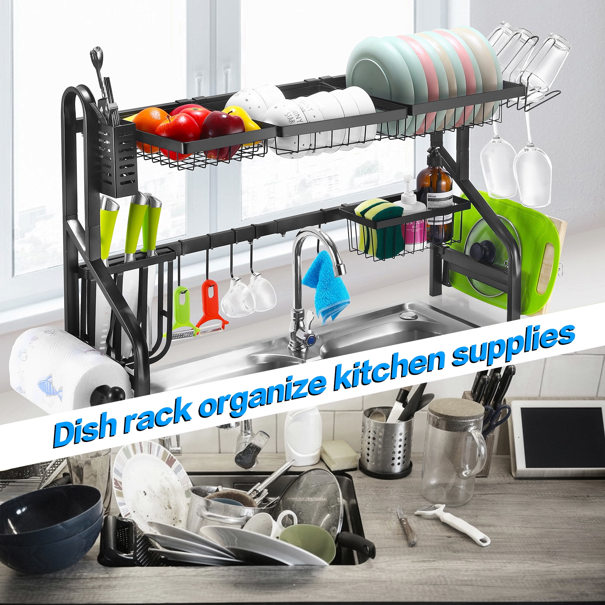 Walmart's Novashion Over the Sink Dish Drying Rack Is Ideal for Small  Kitchens