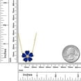 thumbnail image 2 of Gem Stone King 18K Yellow Gold Plated Silver Blue Created Sapphire and White Created Sapphire Pendant Necklace for Women (4.04 Cttw, Heart Shape 6MM, with 18 inch Chain), 2 of 4