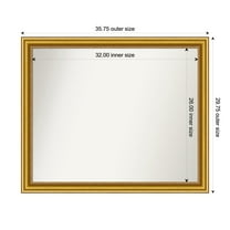 Amanti Art Custom Wall and Bathroom Mirror (29.75 x 35.75 in.), Townhouse Gold Frame