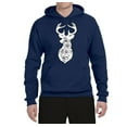 thumbnail image 2 of Deer Rose Animal Lover Unisex Graphic Hoodie Sweatshirt, Navy, Large, 2 of 3