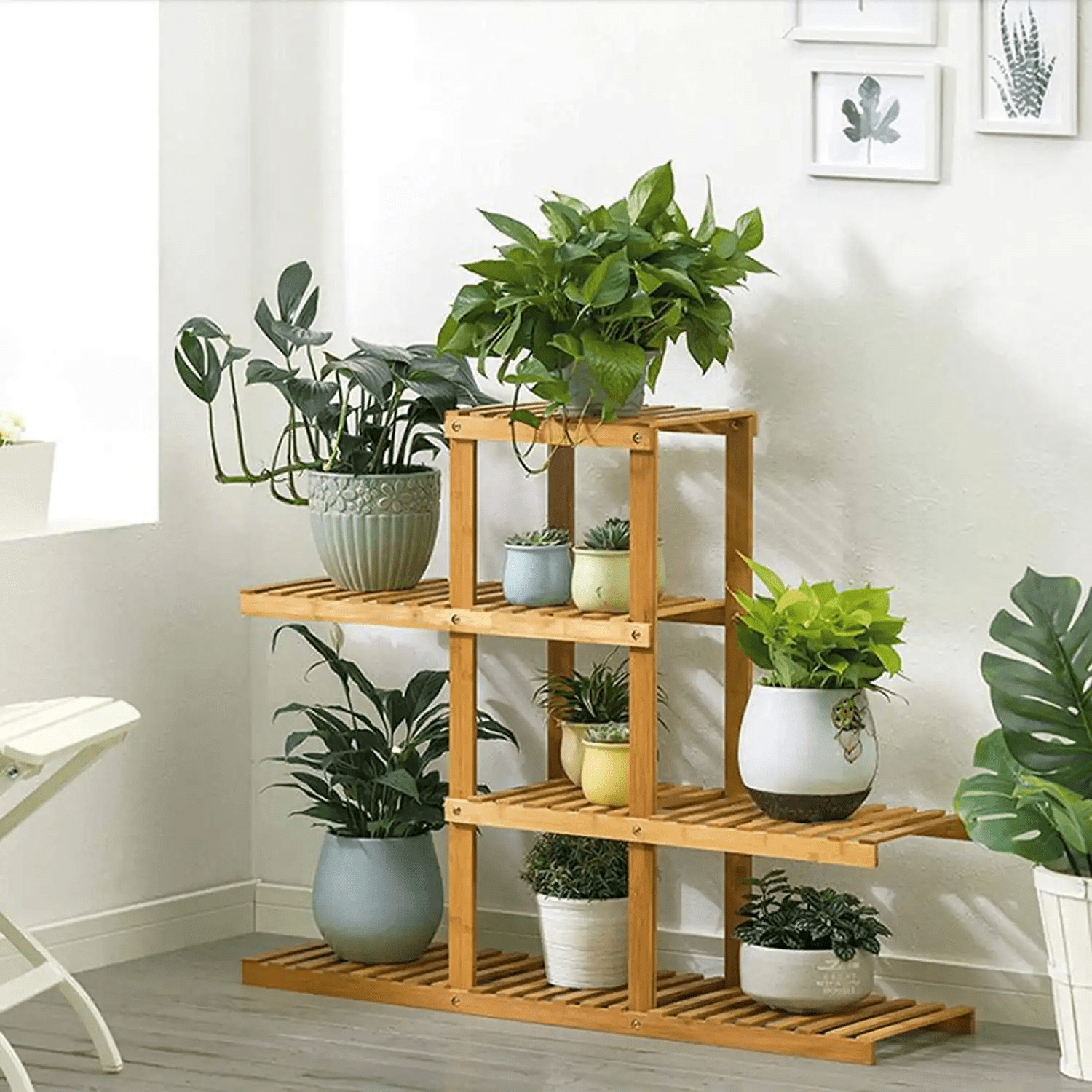 Magshion Wooden Flower Stands Plant Display Rack Choose 4 Shelves ...