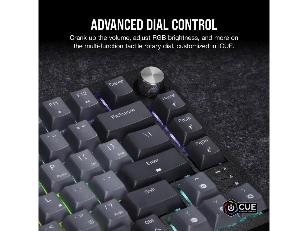 CORSAIR K65 PLUS WIRELESS 75% RGB Mechanical Gaming Keyboard - Pre-Lubricated CORSAIR MLX Red Linear Switches - 2.4GHz Wireless - Bluetooth®