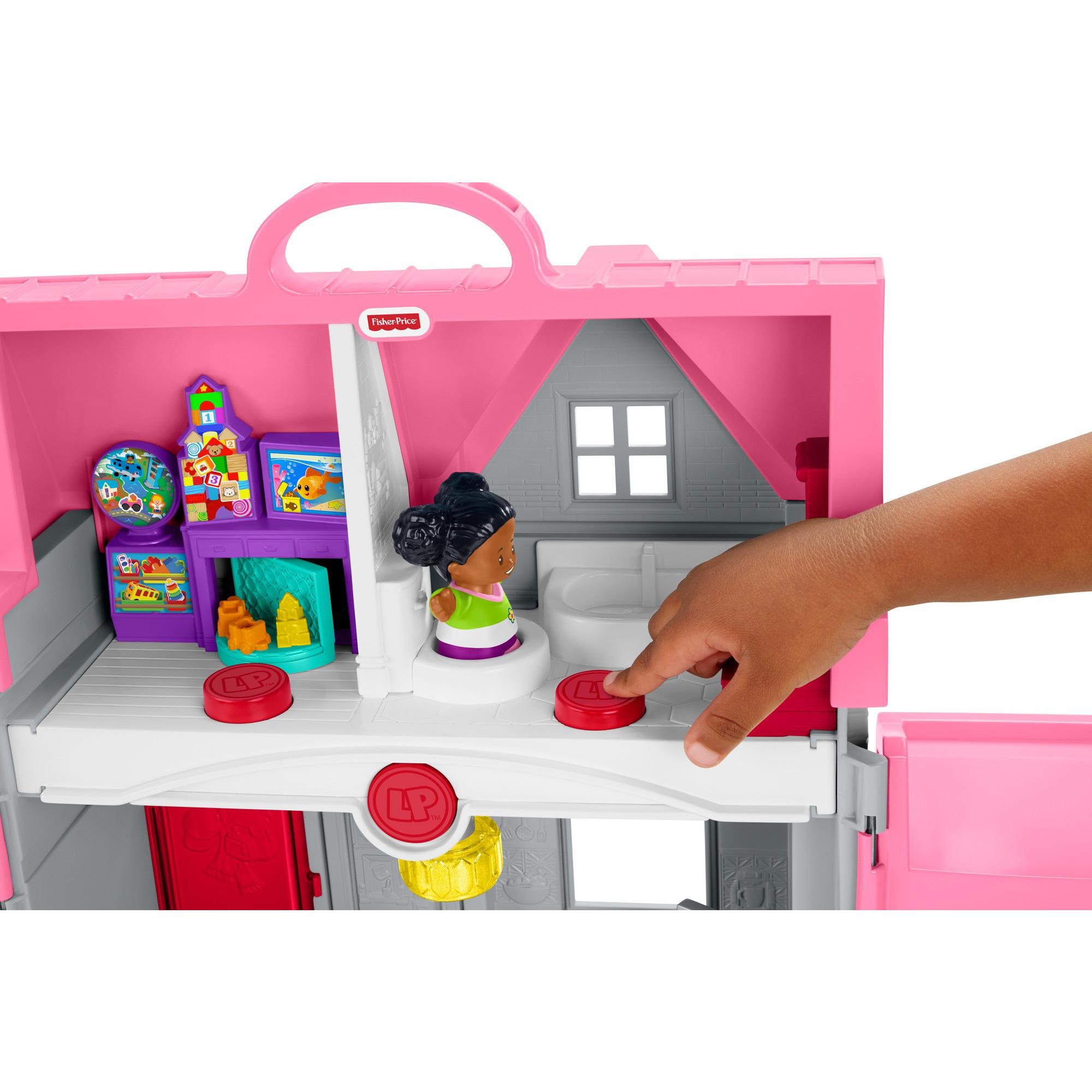 Fisher-Price Little People Big Helpers Interactive Home Playset with Tessa and Chris, Pink