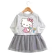 thumbnail image 1 of Sanrio Hello Kitty Kuromi Cinnamoroll 2023 coreano primavera otoño niñas vestido de dibujos animados de manga larga vestidos de malla bebé princesa, 1 of 5