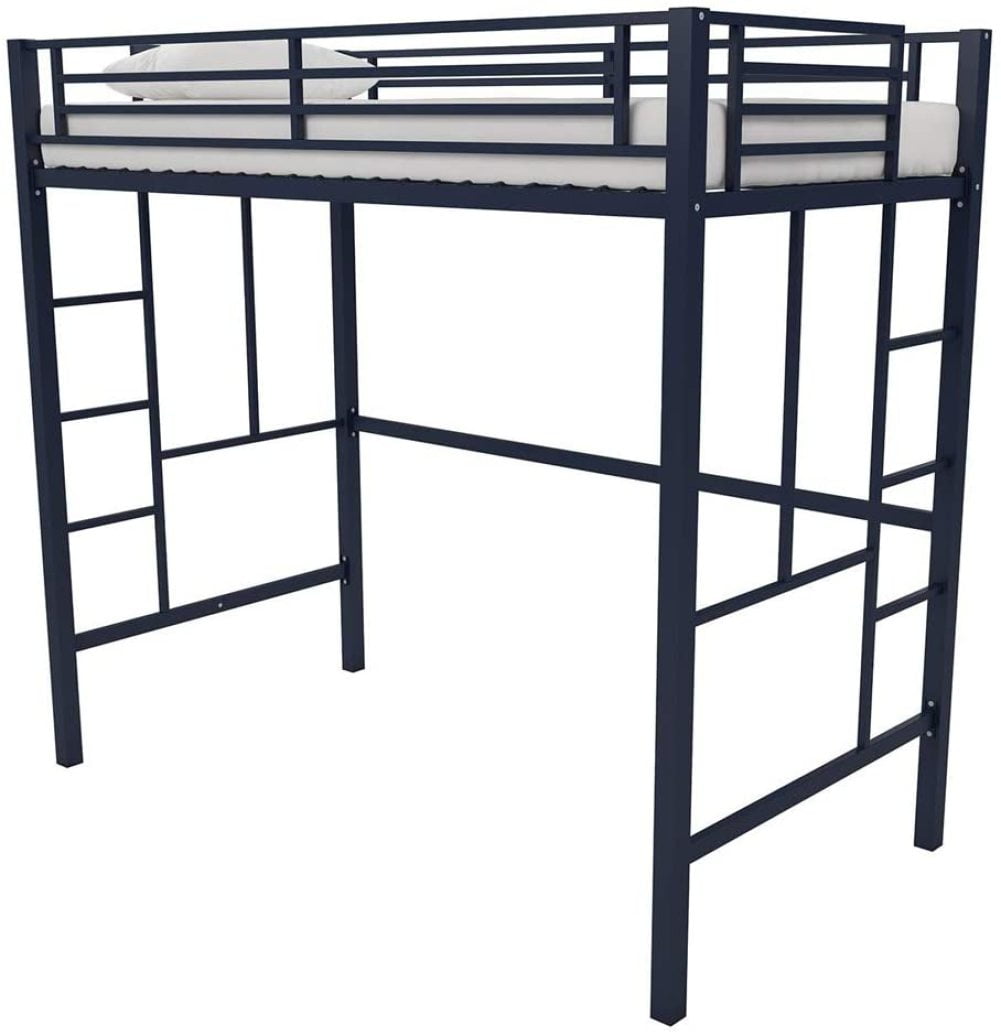 "Your Zone Metal Loft Twin Bed by SuperIndoor (Twin, Blue)"