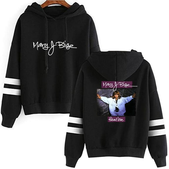 Mary J. Blige Hoodies Vintage 90s Pocketless Hip Hop Pullover Men Women Casual Fashion Hooded Sweatshirt