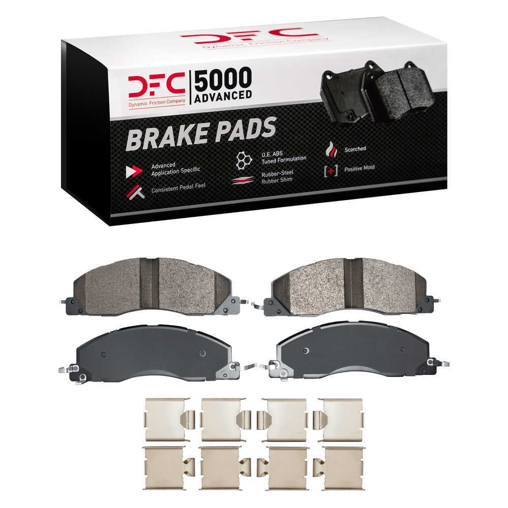 Dynamic Friction Company 1551-1399-01 DFC 5000 Advanced Brake Pads - Semi Metallic and Hardware Kit