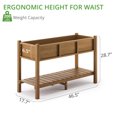 thumbnail image 6 of Dycanpo Raised Garden Bed with Legs and Storage Shelf, Outdoor Planter Box, 47x19x28in, Brown, 6 of 8