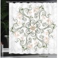 thumbnail image 3 of Ambesonne Mandala Shower Curtain, Flower Design Classical Art, 69"Wx70"L, Army Green, 3 of 4