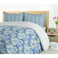 thumbnail image 5 of Ambesonne Tropical Duvet Cover Sets, Exotic Leaves Butterflies, 2-Queen, Azure Blue Yellow White, 5 of 7