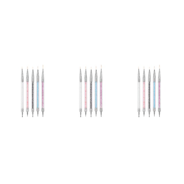 Seitruly Bolígrafo para puntear uñas, 5 uds., acrílico, cristal, profesional, varios estilos, bolígrafos de Gel Type1 NO1