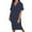 Navy, variant on Uaswgudfs Women's Short Sleeve V-Neck Midi Dress - Flowy Summer Casual Silhouette with Flattering Knee-Length Design Hot Pink L