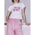 thumbnail image 3 of Yunliwuli Women T-shirt, Crew Neck Short Sleeve Boots Print Loose Summer Tops Streetwear for Casual Daily, 3 of 6