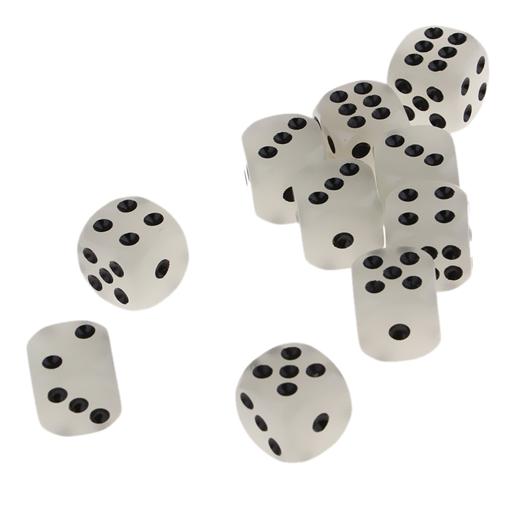 13mm 10Pcs transparent six sided spot dice toys D6 RPG role playing game ^P