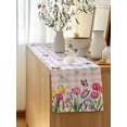 thumbnail image 5 of Table Runner 70 Inches Long for Kitchen Dining, Tulips Spring Floral Dresser Scarf Farmhouse, Dining Table Decorations for Wedding/Parties, Pink Plaid Flowers Butterfly Pastoral 13 x 70 In, 5 of 8