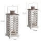 thumbnail image 5 of Juego de 2 faroles Benzara para velas, madera y metal, color blanco, 5 of 6