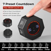 Digital Kitchen Timers, Flipping Activations Timer, Classroom Timer, Small Kitchen Timers With Gravity Sensor, LED Display Countdown Countup Timer for Cooking, Work and Study