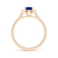 thumbnail image 2 of Angara Natural 0.85 Ct. Blue Sapphire with Diamond Halo Ring in 14K Rose Gold for Women (Ring Size: 11.5), 2 of 8