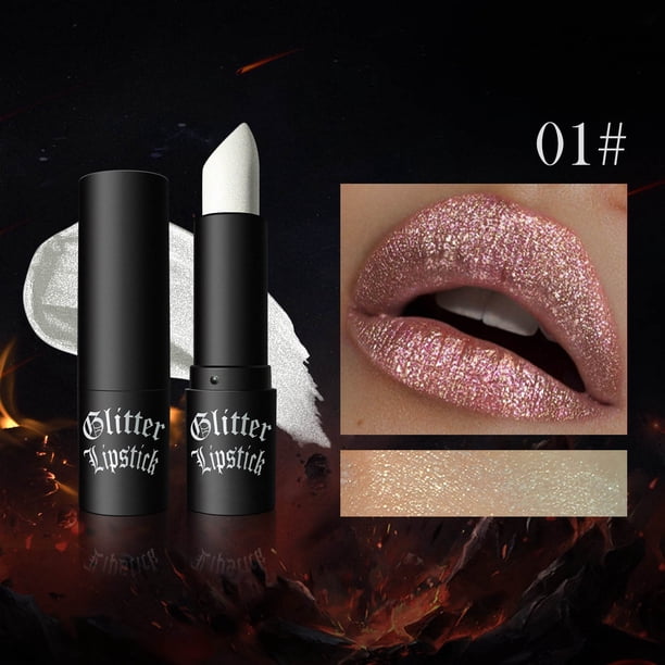 Xihbxyly Labial Diamond, Color de Labios con Acabado Mate Brillante, Fórmula Antiadherente de Larga Duración, Alta Cobertura de Reproducción Cromática, Ideal para Fiestas, Halloween, Maquillaje Atrac