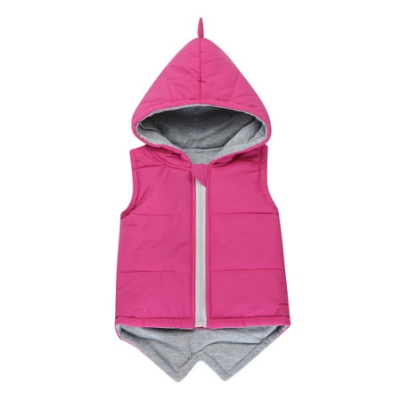 

Odeerbi Toddler Winter Coat Kids Boys Girls Outerwear Jackets Children Warm Vest Dinosaur Waistcoats Autumn Spring Zipper Hooded Outwear Jacket Tops Clothing Pink