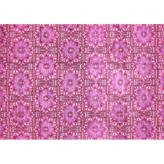Ahgly Company Indoor Rectangle Abstract Pink Modern Area Rugs, 4' x 6'