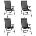thumbnail image 1 of Gymax Lot de 4 Chaises Pliantes pour Patio et Jardin Extérieur avec Cadre en Acier, Dossier Réglable, 1 of 9