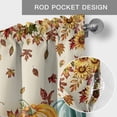 thumbnail image 6 of Orange Pumpkins Fall Farmhouse Short Window Curtain Valances, Thanksgiving Maple Leaf Sunflower Autumn Rod Pocket Kitchen Valances for Living Room Bedroom Bathroom Cafe 54" x 18", 6 of 8