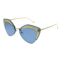 Fendi Glass Blue Geometric Ladies Sunglasses