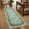 thumbnail image 3 of FairOnly Flroal Printed 2'x6'Runner Rug for Hallway Non Slip Stain Resistant Modern Soft Floor Rug for Laundry Bathroom,Green, 3 of 7