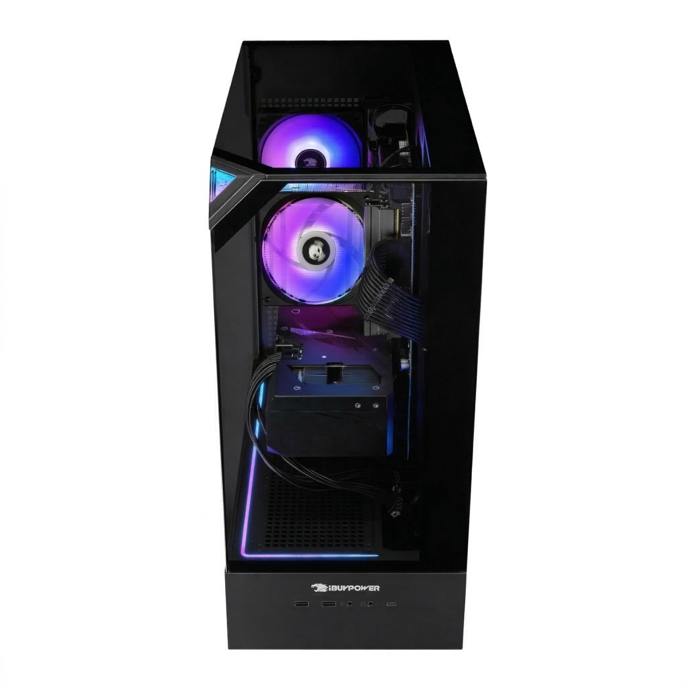 iBUYPOWER Element Gaming PC Desktop Computer AMD Ryzen 7 9700F CPU, NVIDIA GeForce RTX 5060Ti 16GB GPU, 32GB DDR5 5200MHz RAM, 1TB NVMe SSD, Windows 11 Home, Gamer Keyboard and Mouse - EBA7N56T03