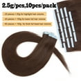 thumbnail image 3 of Benehair Tape In 100% Real Remy Human Hair Extensions Seamless Skin Weft Thick Glue Straight Women Brown 10-20pcs 20inch, 3 of 13