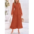 thumbnail image 4 of Women's Fall Elegant Long Sleeve Maxi Dress Swiss Dot A Line Flowy Casual Holiday Party Going Out Dresses, 4 of 16