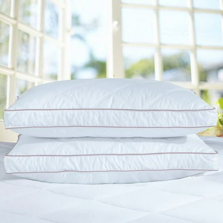 Goose Down Bed Pillow - Puredown Goose Medium Down and Feathers Bed Pillow (Set of 2)