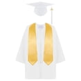 thumbnail image 6 of FASHOFT 4 Pieces 2026 Unisex Kids Graduation Matte Gown Cap Tassel Stole Set Honor Cord for Graduation White 2-3 Years, 6 of 6
