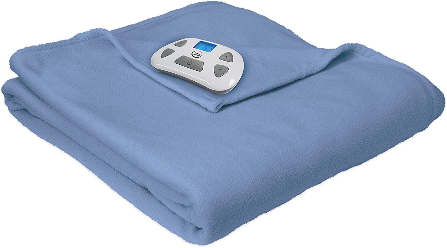 Serta MicroFleece Electric Heated Warming Blanket Twin Slate Blue