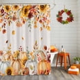 thumbnail image 3 of Shower Curtains for Bathroom-72"x72",Vintage Thanksgiving Pumpkin Waterproof Bath Curtain Grommet Shower Curtain Set, 3 of 7