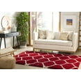 thumbnail image 3 of SAFAVIEH Hudson Arline Plush Geometric Shag Area Rug, Red/Ivory, 2'3" x 3'9", 3 of 9