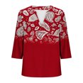 thumbnail image 3 of FAHXNVB Women's Plus Size V-Neck T-Shirts 3/4 Sleeve Soft Cotton Graphic Print Button Tees Tops Fashion Casual Comfortable Loose Shirts, 3 of 4