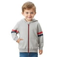 thumbnail image 4 of Fozruso Hooded Lightweight Jacket 8-9 Years,Boys Girls Hooded Jacket Kids Lightweight Zipper Pullover Windbreaker Outerwear Casual Spring Autumn Coat Gray, 4 of 6
