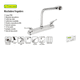 thumbnail image 2 of Grifo Mezclador De Cocina Doble Comando Lion T. 3551 Cromado Xtellar plateado, 2 of 2