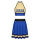 thumbnail image 5 of Uniforme de porristas para mujer, traje de baile moderno, trajes de Cosplay para niñas, Top corto estampado con letras y Falda de patinaje plisada, 5 of 5