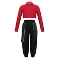 thumbnail image 1 of MSemis Kids Girls Long Sleeve Hip Hop Crop Tank Tops Tee with Pants Outfit, 1 of 7