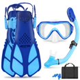 thumbnail image 1 of Set de Snorkel FosDero para Niños con Máscara y Aletas, Azul, Niños de 6 a 14 años, 1 of 6