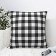 thumbnail image 4 of Honeii Black White Plaid Print Throw Pillow, Square Decorative Pillow Forms Soft Fluffy Plump Pillow Decorative Pillow Inserts,Couch Pillows-24"x24", 4 of 7